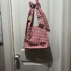 Barnes & Noble 2026 Valentines Bow Tote Bag Gingham